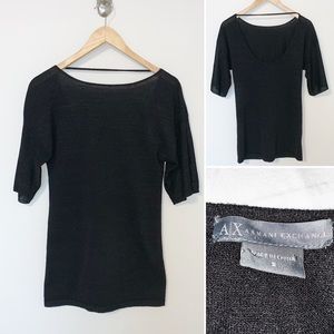 Armani Exchange Scoop/Low Back Blk Sweater